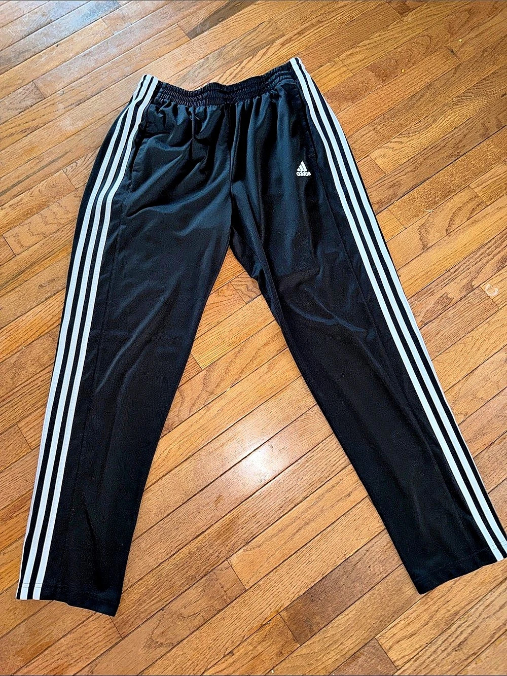 adidas Essentials 3-Stripes Tricot Track Pants Men's Black - Size Large - NWOT